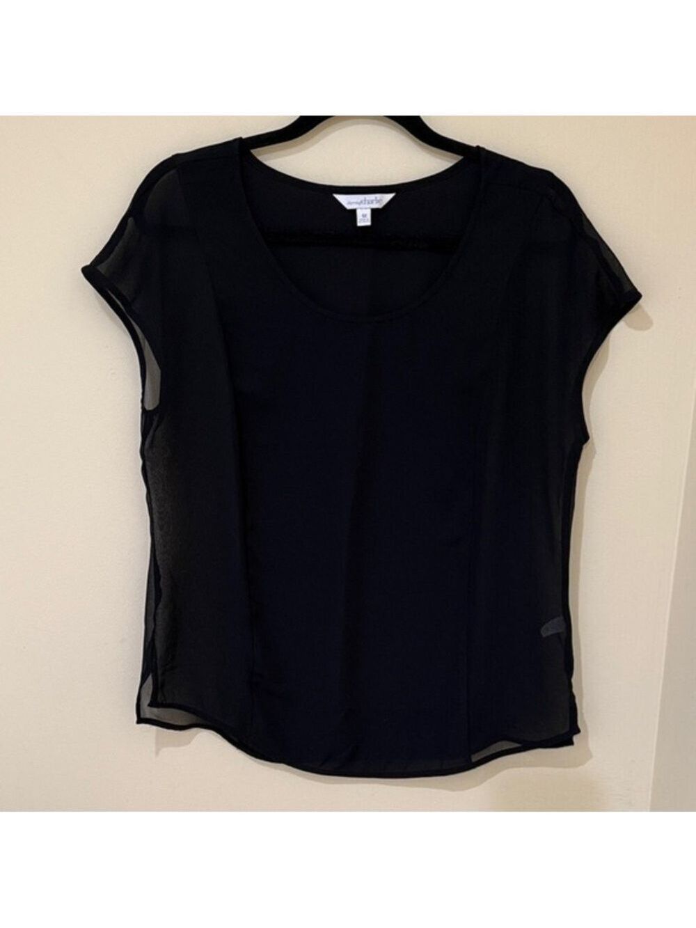 Charming Charlie black blouse Short sleeve shirt women’s casual summer Top M